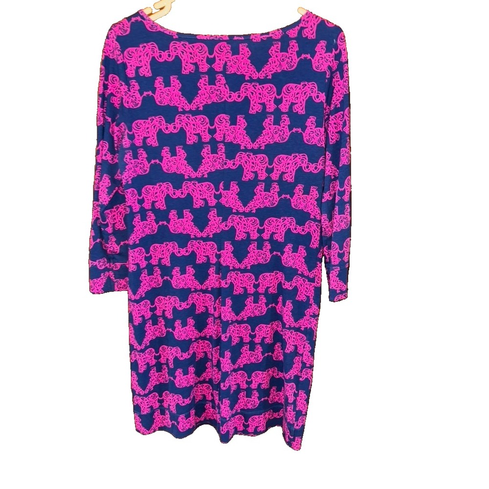 Lilly Pulitizer Marlowe Dress Medium Pink Blue tusk in sun Print Pima Cotton